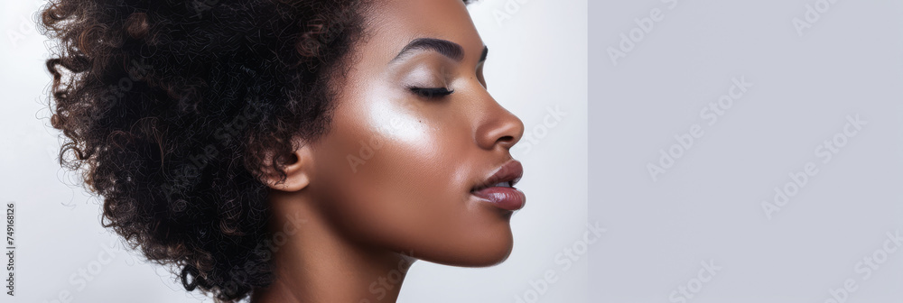 Young woman portrait showcasing her skin care with a a copy space background Young woman portrait showcasing her skin care with a a copy space background