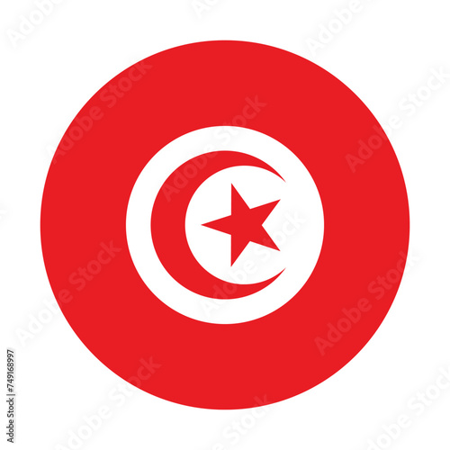 Free Download Tunisia national flag vector icon design. Tunisia circle flag. Round of Tunisia flag.
 - GFXLoad