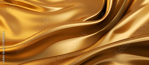 Golden Silk Satin Fabric Background. Fashionable Gold Silk Background © Maria
