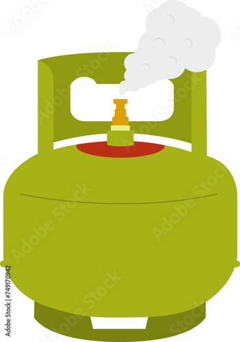 Gas leak with smoke illustration