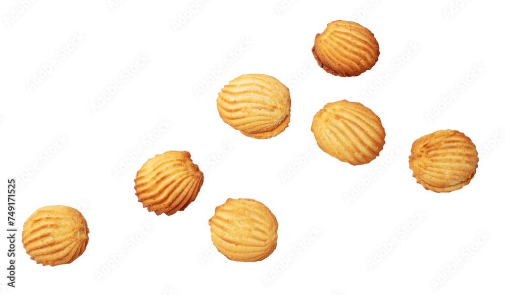 Shortbread cookies isolated on white background Shortbread cookies isolated on white background
