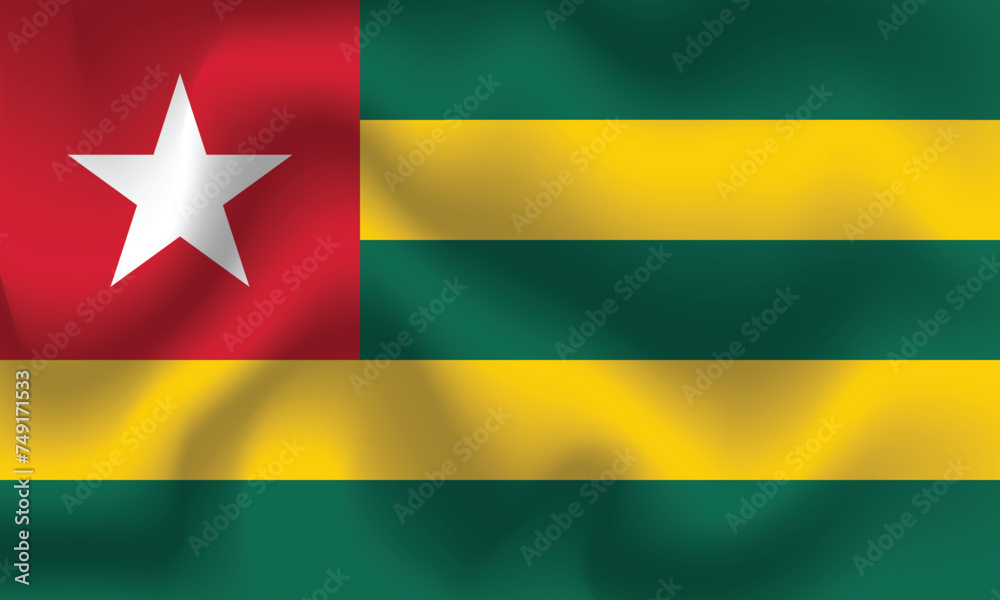 Flat Illustration of Togo flag. Togo national flag design. Togo Wave flag.
Flat Illustration of Togo flag. Togo national flag design. Togo Wave flag.