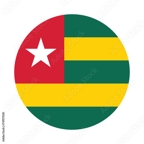 Free Download Togo national flag vector icon design. Togo circle flag. Round of Togo flag. 
 - GFXLoad