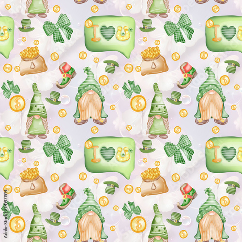 Foto Seamless pattern, I love you genome.