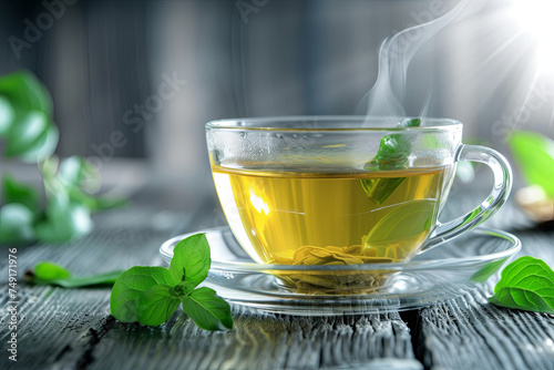 green tea in a clear cup © Emanuel
