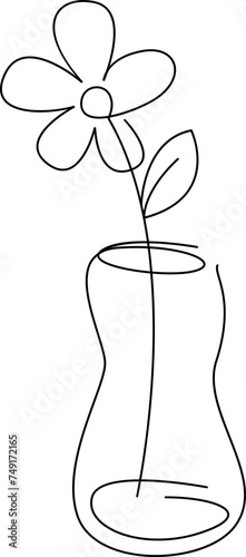 One line sketch of flower vase