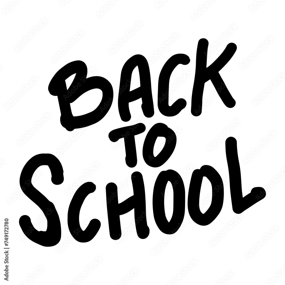 Back to school. Hand drawn lettering. Vector illustration
