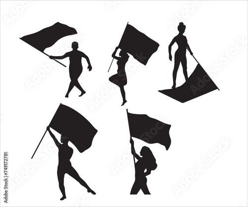 Color Guard Vector, Marching Band Silhouette, Male Color Guard, Marching Band SVG, Color Guard Vector, Color Guard Flags, Guard Rifle