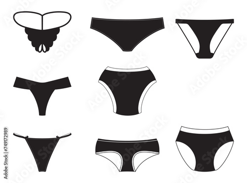 Lingerie, Bra Vector, Panties, Bra Panties Bikini Bundle SVG, Sexy Bra Panties Cut File Cricut, Panties silhouette, Layered Vector photo