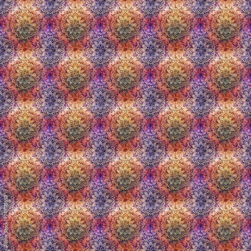 Seamless Design Flower  Pattern Printing