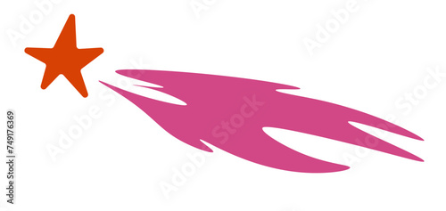 Shooting star with tail, falling celestial body