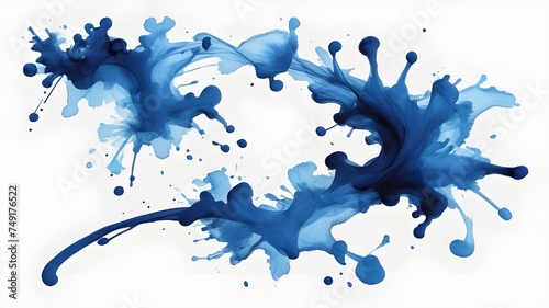 Wallpaper Mural Blue ink stain on a transparent background.  Torontodigital.ca