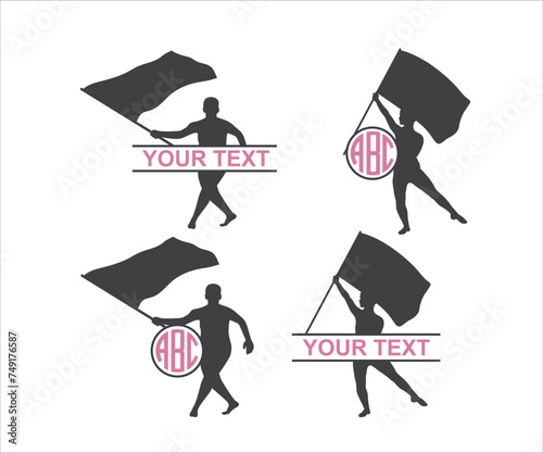 Color Guard, Marching Band split Monogram, Color Guard Monogram, color guard rifle, Color Guard Flags, saber for color guard