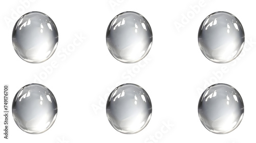 Set of water drops on transparent background
