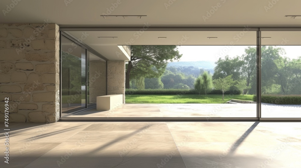 Fototapeta premium empty room light window old house, tone pastel