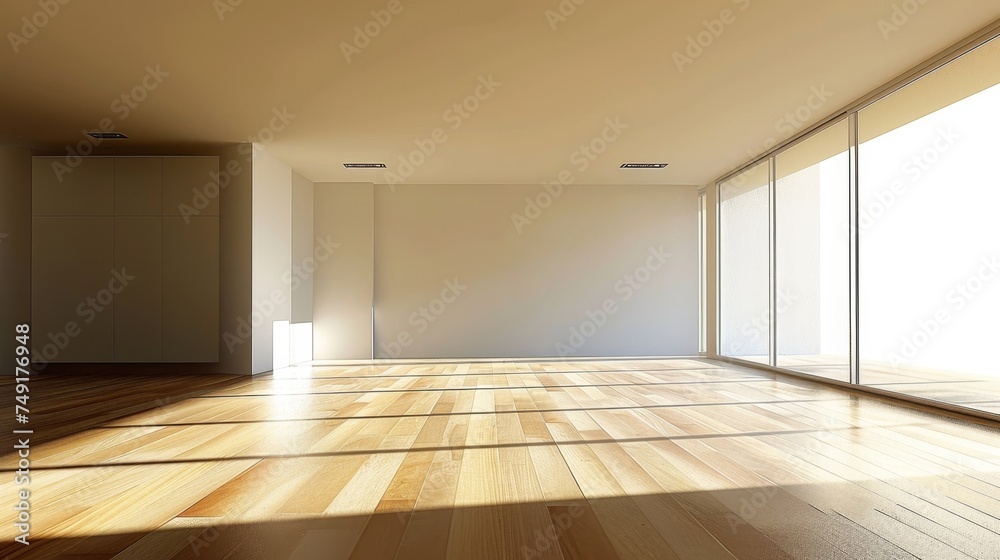 Obraz premium empty room light window old house, tone pastel