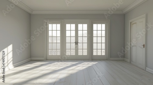 empty room light window old house, tone pastel