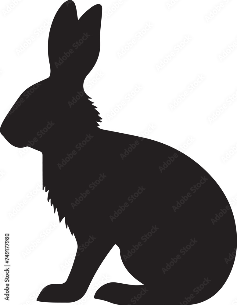 Bunny Silhouette Vector Illustration White Background Bunny Silhouette Vector Illustration White Background