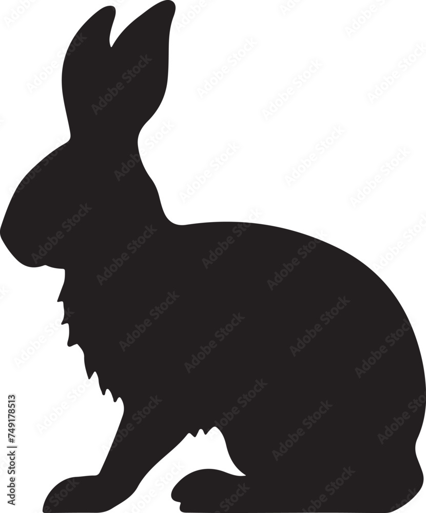 Bunny Silhouette Vector Illustration White Background Bunny Silhouette Vector Illustration White Background