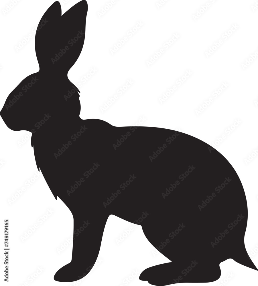 Bunny Silhouette Vector Illustration White Background Bunny Silhouette Vector Illustration White Background