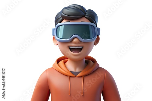 Person Wearing Virtual Reality Glasses, Generative AI  © Fernando