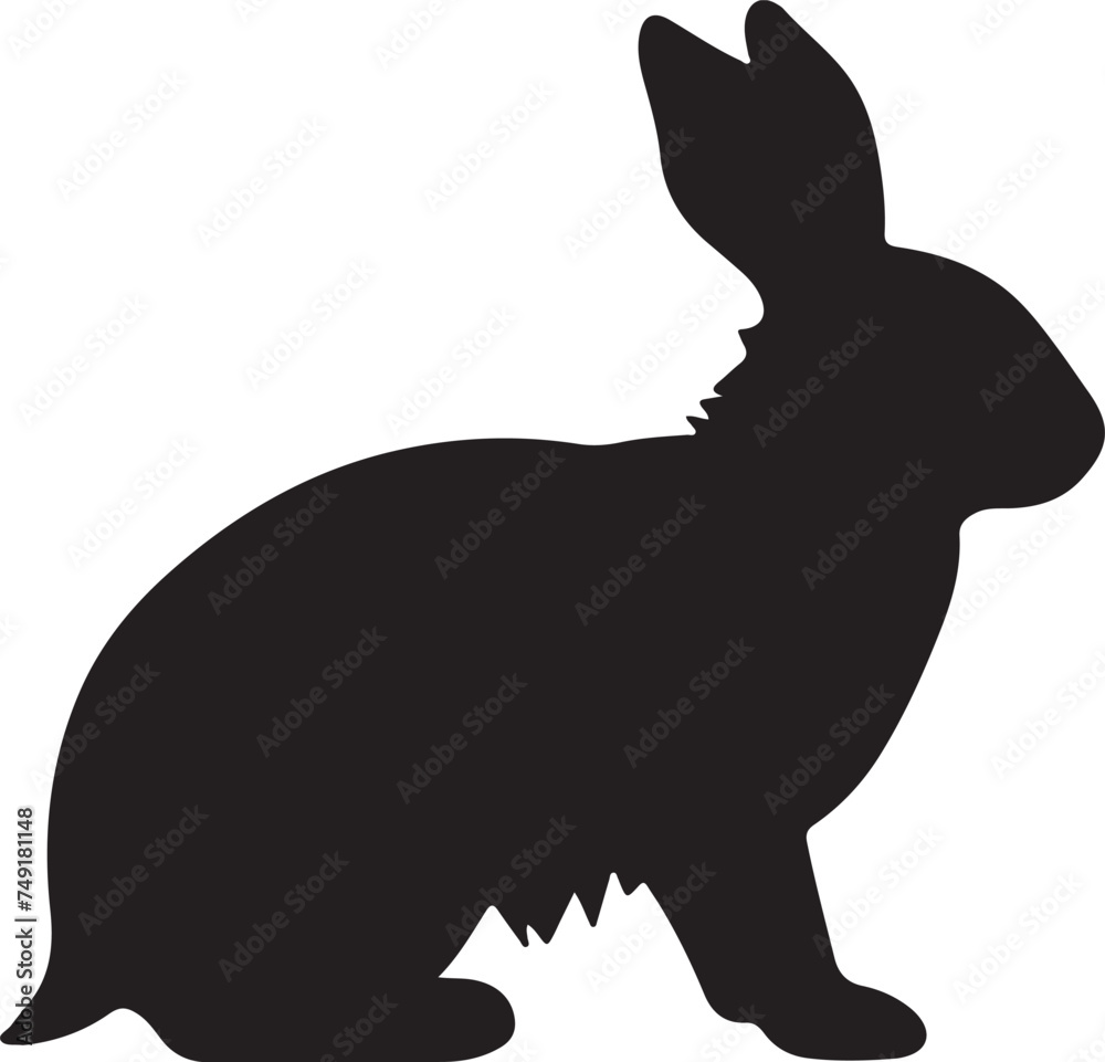 Bunny Silhouette Vector Illustration White Background Bunny Silhouette Vector Illustration White Background