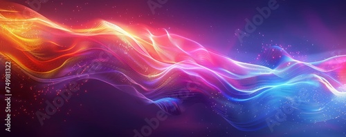 Visualizing Tomorrow with Multicolored Big Data Wave on a Futuristic Tech Platform.