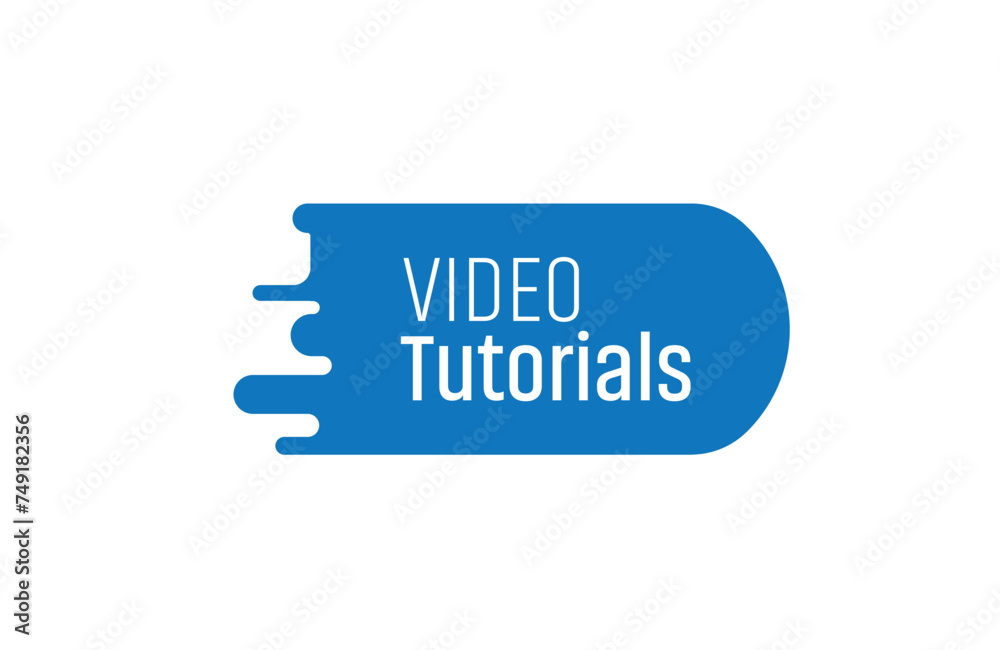 video tutorials sign on white background
