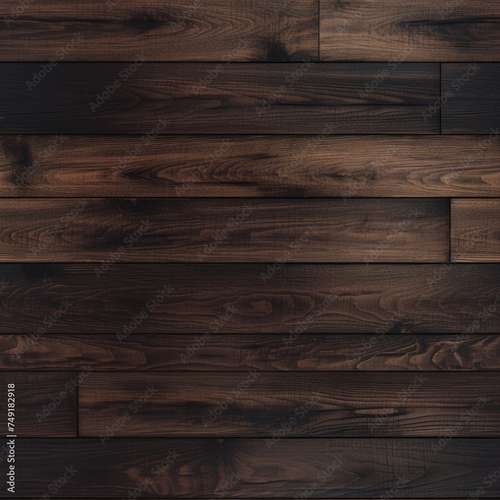 Repeating pattern of dark wooden plank wall table texture Repeating pattern of dark wooden plank wall table texture