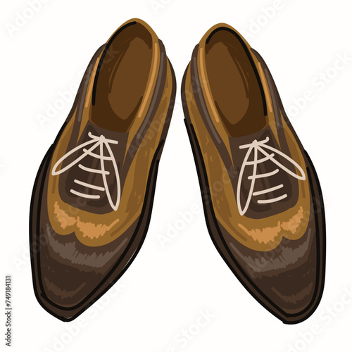 Vintage shoes with laces, man footwear fashion
