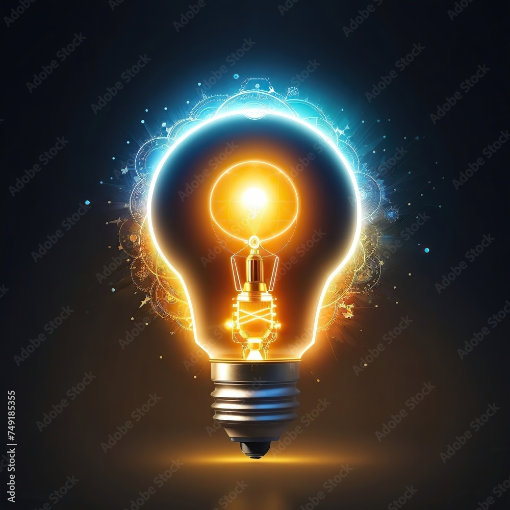 Glowing light bulb on dark background logo that represents the essence of AI and earning logo Feature a bulb as its central element symbolizing the power of knowledge and enlightenment Glowing light bulb on dark background logo that represents the essence of AI and earning logo Feature a bulb as its central element symbolizing the power of knowledge and enlightenment
