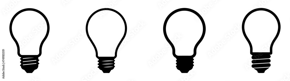 Light Bulb icon set, Idea icon symbol EPS 10 vector Light Bulb icon set, Idea icon symbol EPS 10 vector