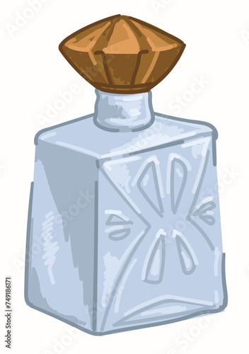 Perfume in bottle vintage aromatic water fragrance