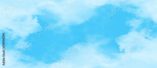 Blue sky with cloud .Beautiful blue sky with white clouds .bright cloud cover in the sun calm clear winter air background .gradient light white background.	