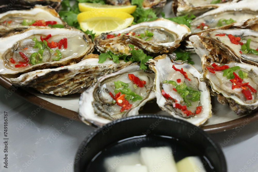 very fresh Korean oyster. korea food very fresh Korean oyster. korea food