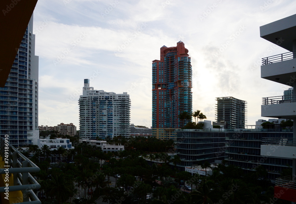 Dusk in Miami South Beach, Florida