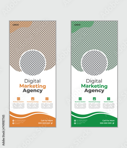 Roll up business template layout Creative vector rollup banner design template trendy gradient colors design vector bundle Modern creative corporate business roll up