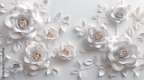 White roses wallpaper background