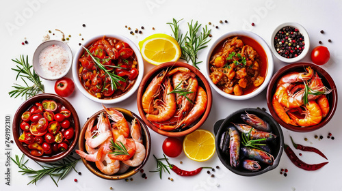 Seafood Delight, A Bowl of Shrimp and Mussels on a Table