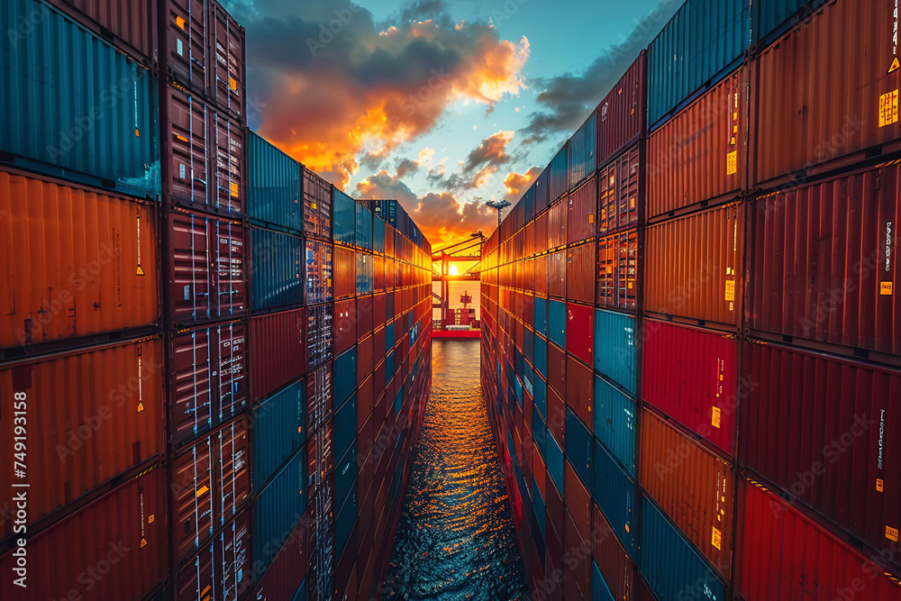 Fototapeta premium logistics and global trade, Logistics, cargo, supply chain