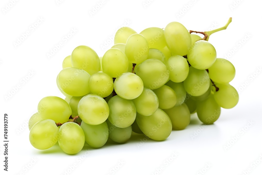 Green grapes isolated on white background Green grapes isolated on white background