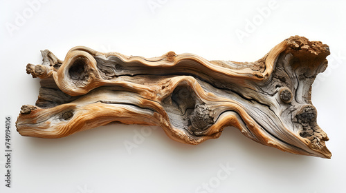 Driftwood isolated on white background. generative ai