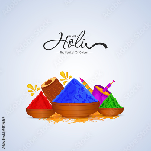 Happy Holi Festival Poster Template photo