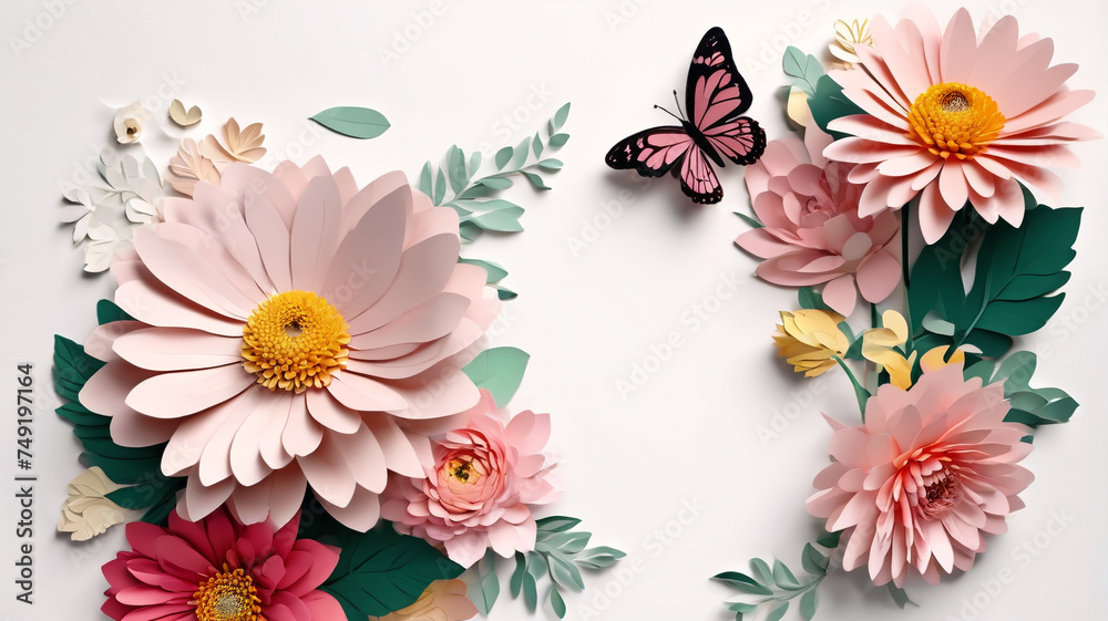
Floral-themed letter paper, postcards, generative AI