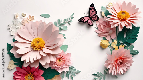  Floral-themed letter paper, postcards, generative AI © 4K_Heaven