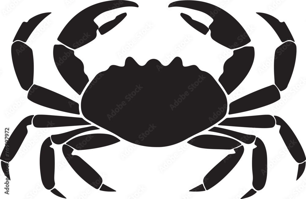 Crab Silhouette Vector Illustration White Background Crab Silhouette Vector Illustration White Background