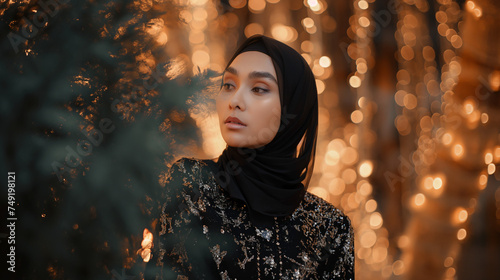 portrait of a woman in black hijab