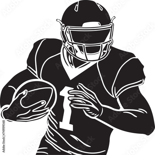 Vector illustration of an American football player