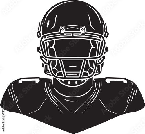 Vector illustration of an American football player