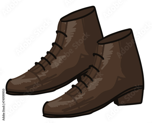 Leather boots with laces for men, fashion trend